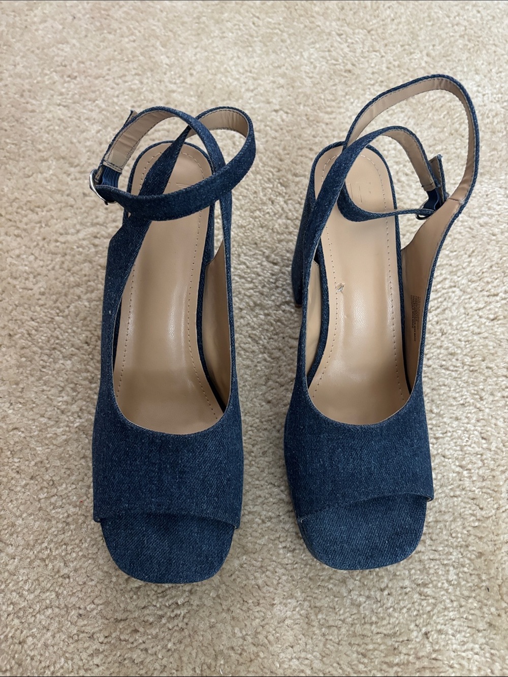 JustFab Denim Navy Slingback Sandals